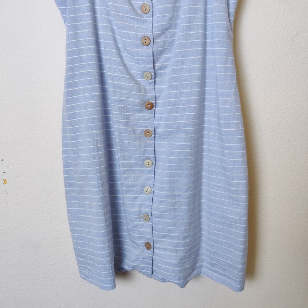 L'Academie Revolve Hawes Blue Cotton Chambray Button Front Mini Dress Medium - Picture 7 of 16